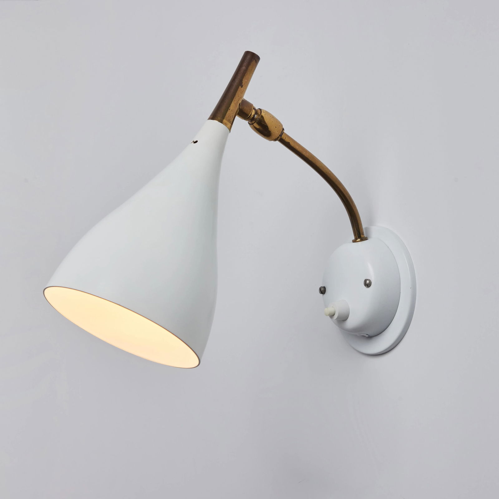 1960s Cosack Leuchten Brass & White Metal Wall Lights - a Pair - 7