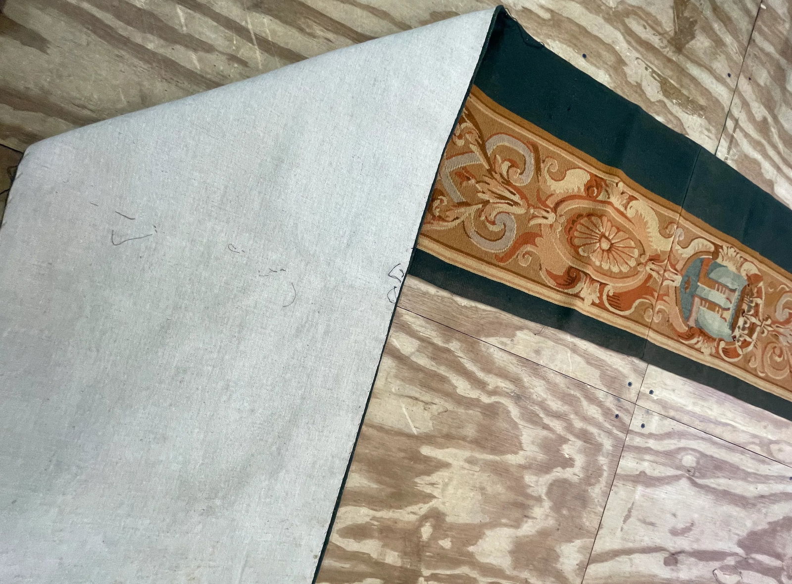 Antique Aubusson Door-Window Panel - 4