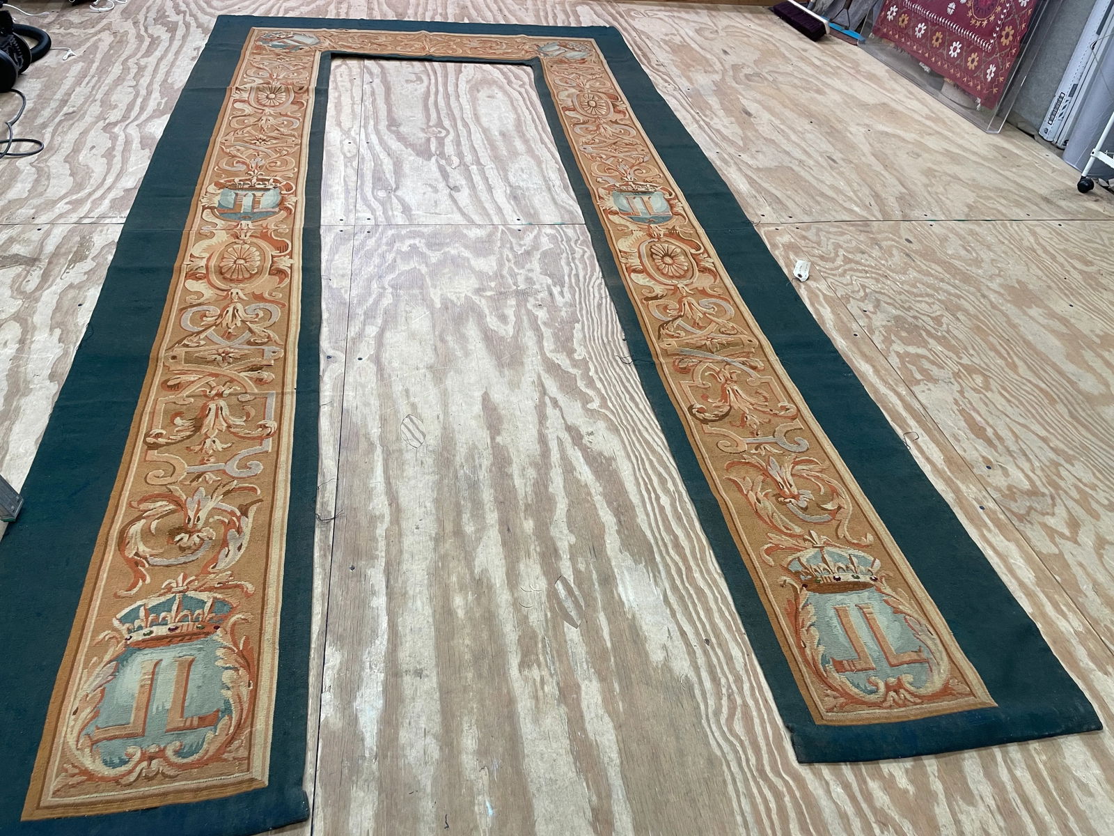 Antique Aubusson Door-Window Panel - 2