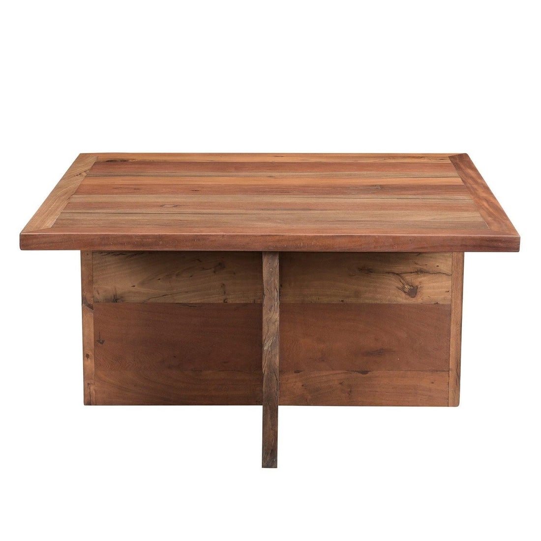 1990s Solid Wood Square Coffee Table With Pull Out Seating Stools - 6