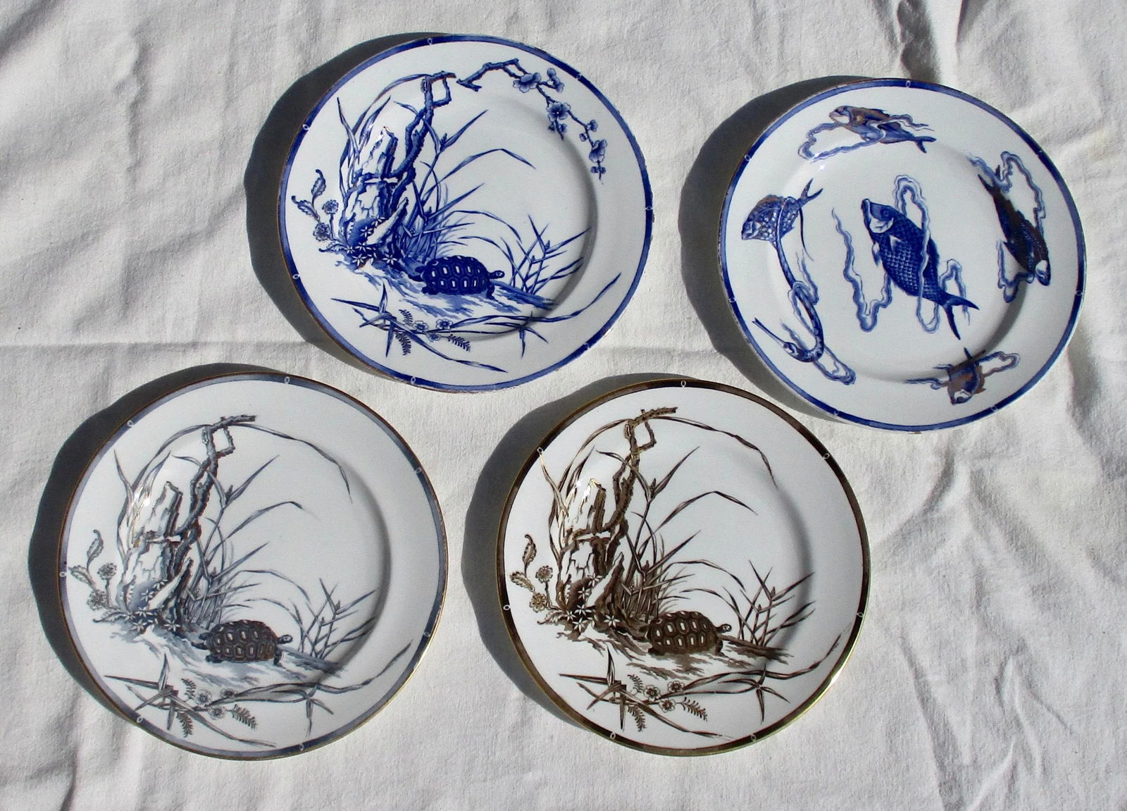 Four Royal Worcester Hand Painted English Porcelain Serving Dishes 1870's - a Set of 4 - 2