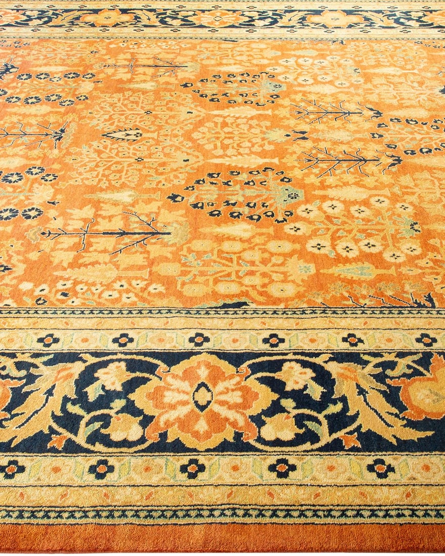 Eclectic, One-of-a-Kind Hand-Knotted Area Rug - Orange, 9' 1" x 12' 5" - 4