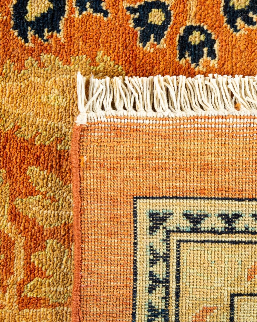 Eclectic, One-of-a-Kind Hand-Knotted Area Rug - Orange, 9' 1" x 12' 5" - 5