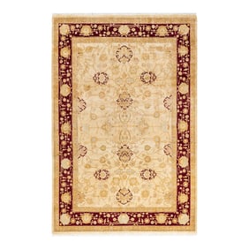 Mogul, One-of-a-Kind Hand-Knotted Area Rug - Ivory, 6' 1" x 9' 1"