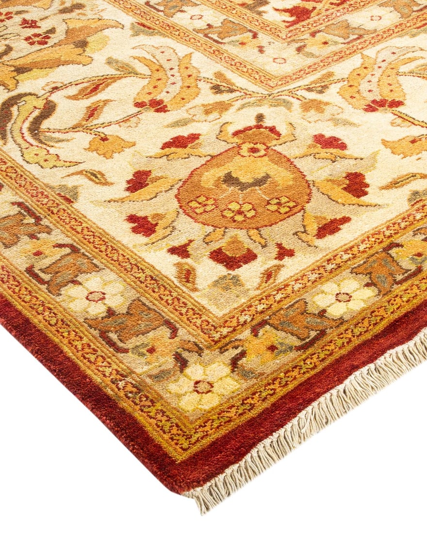 Eclectic, One-of-a-Kind Hand-Knotted Area Rug - Orange, 9' 1" x 11' 7" - 2