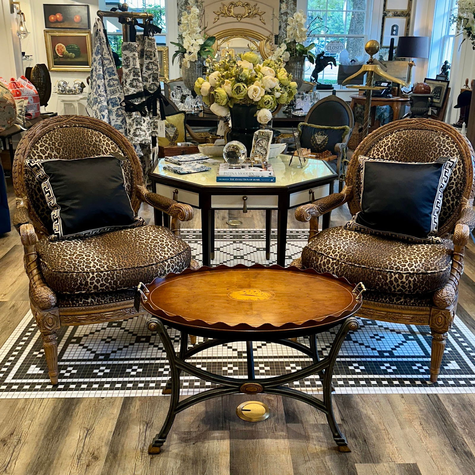 Vintage Wrought Iron X-Frame Ottoman Bench With Leather Seat and Gold Accents - 11