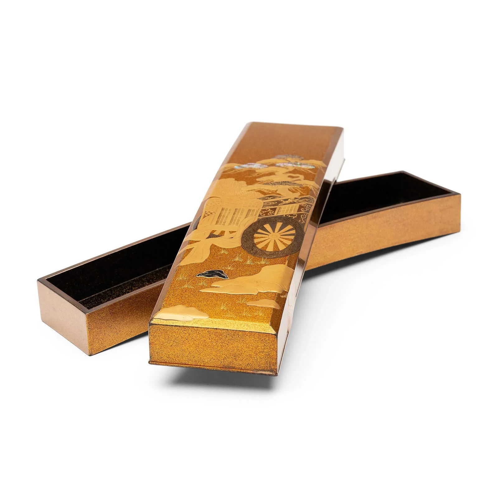 Japanese Meiji Gilt Lacquer Writing Desk & Poem Box - A Pair - 3