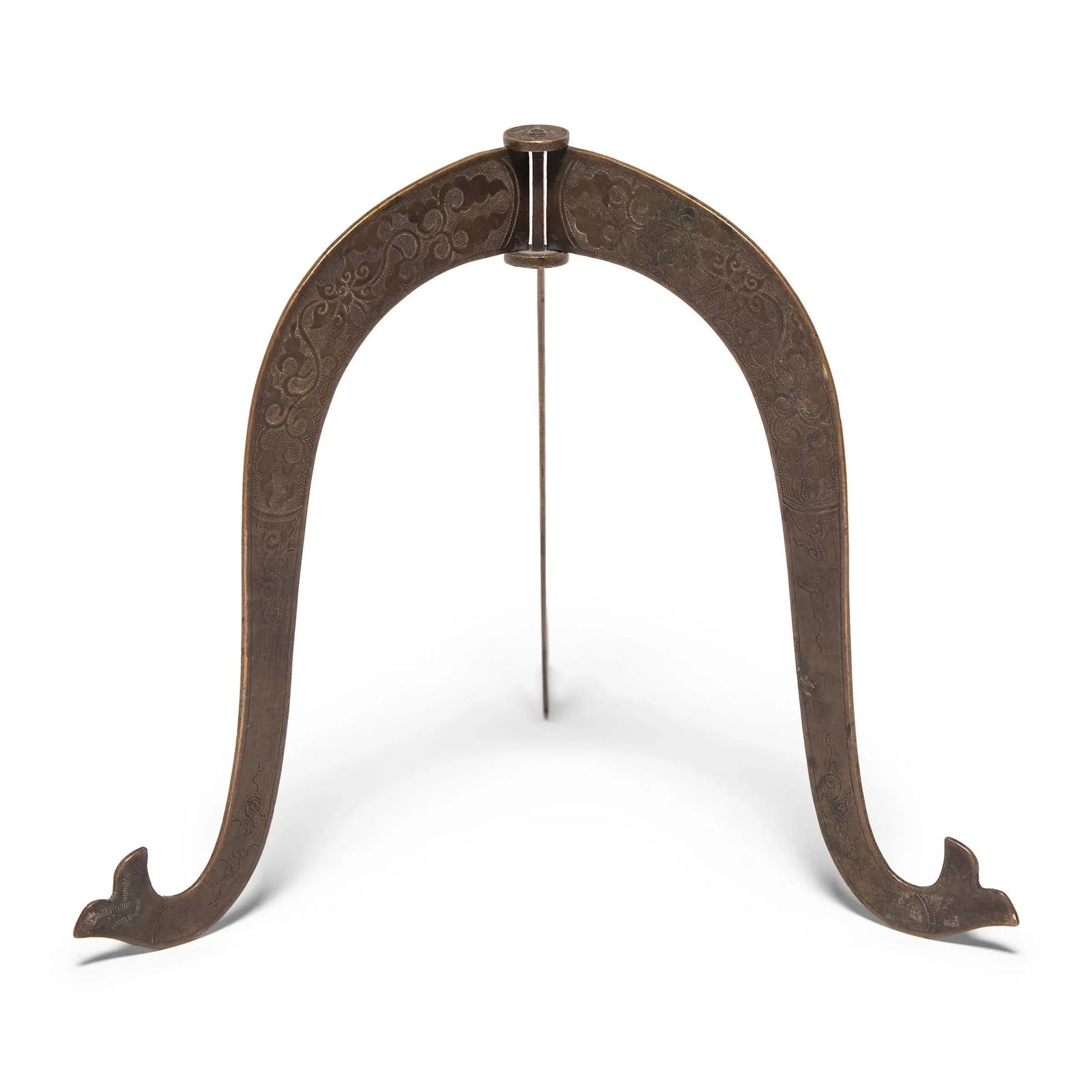 Chinese Baitong Etched Folding Hat Stand, c. 1850 - 2