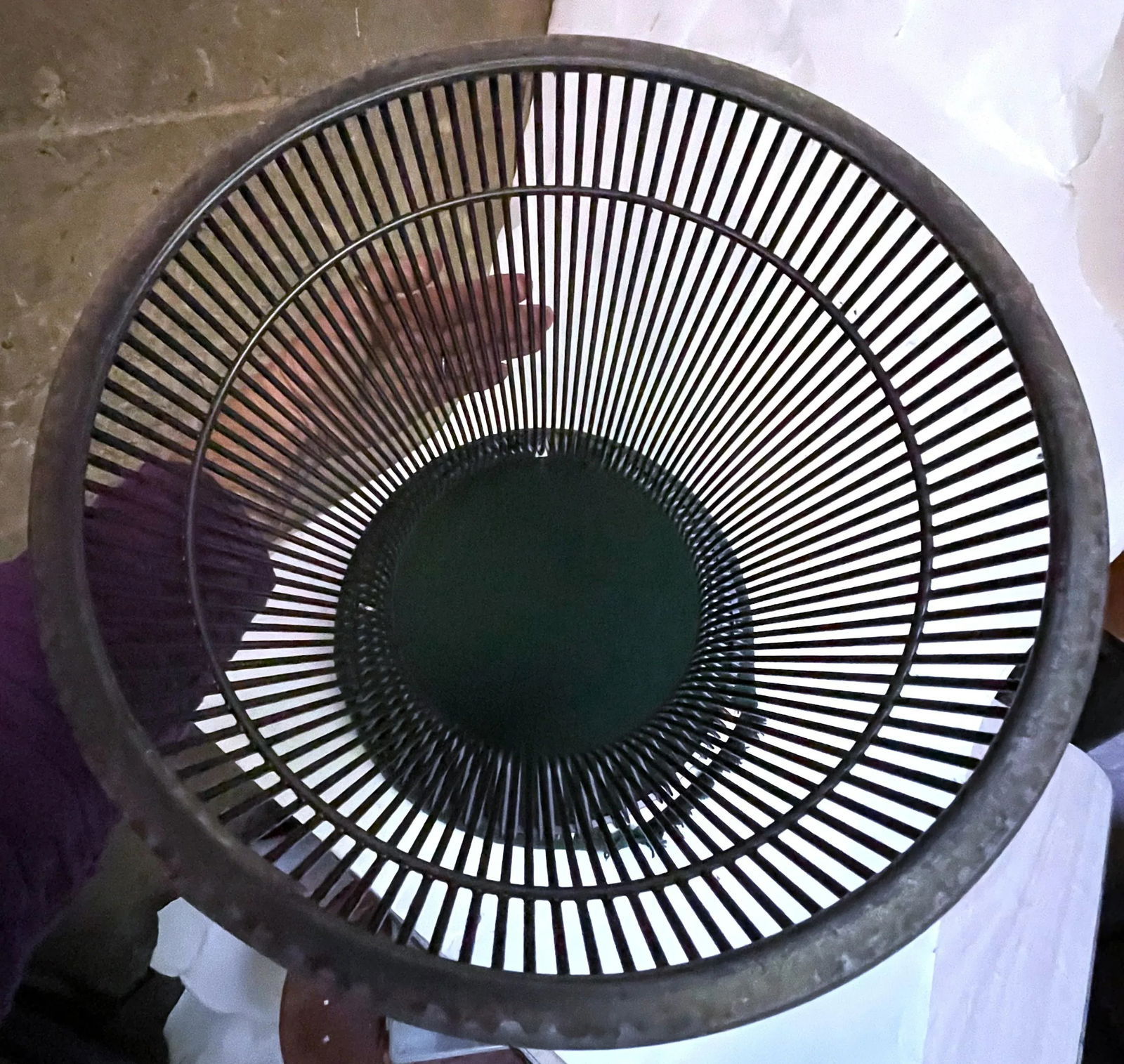 Mid 20th Century Warren Platner Knoll International Stool Original Green Fabric Bronze Metal - 10