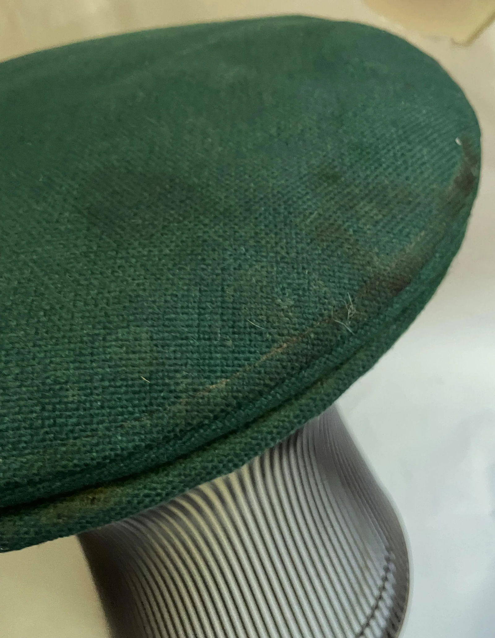 Mid 20th Century Warren Platner Knoll International Stool Original Green Fabric Bronze Metal - 12