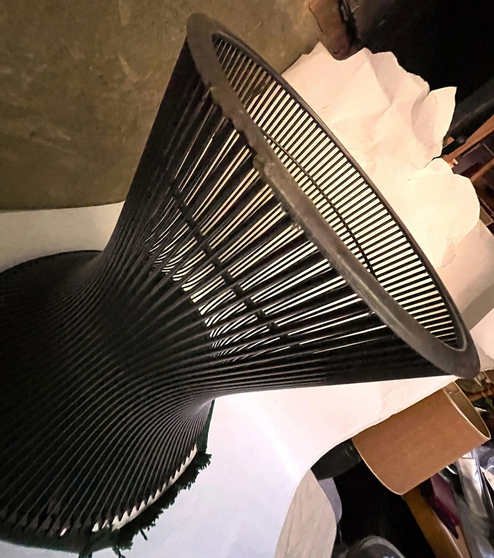 Mid 20th Century Warren Platner Knoll International Stool Original Green Fabric Bronze Metal - 3