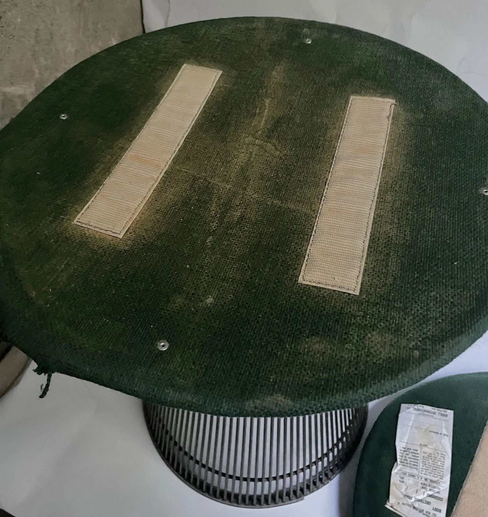 Mid 20th Century Warren Platner Knoll International Stool Original Green Fabric Bronze Metal - 6