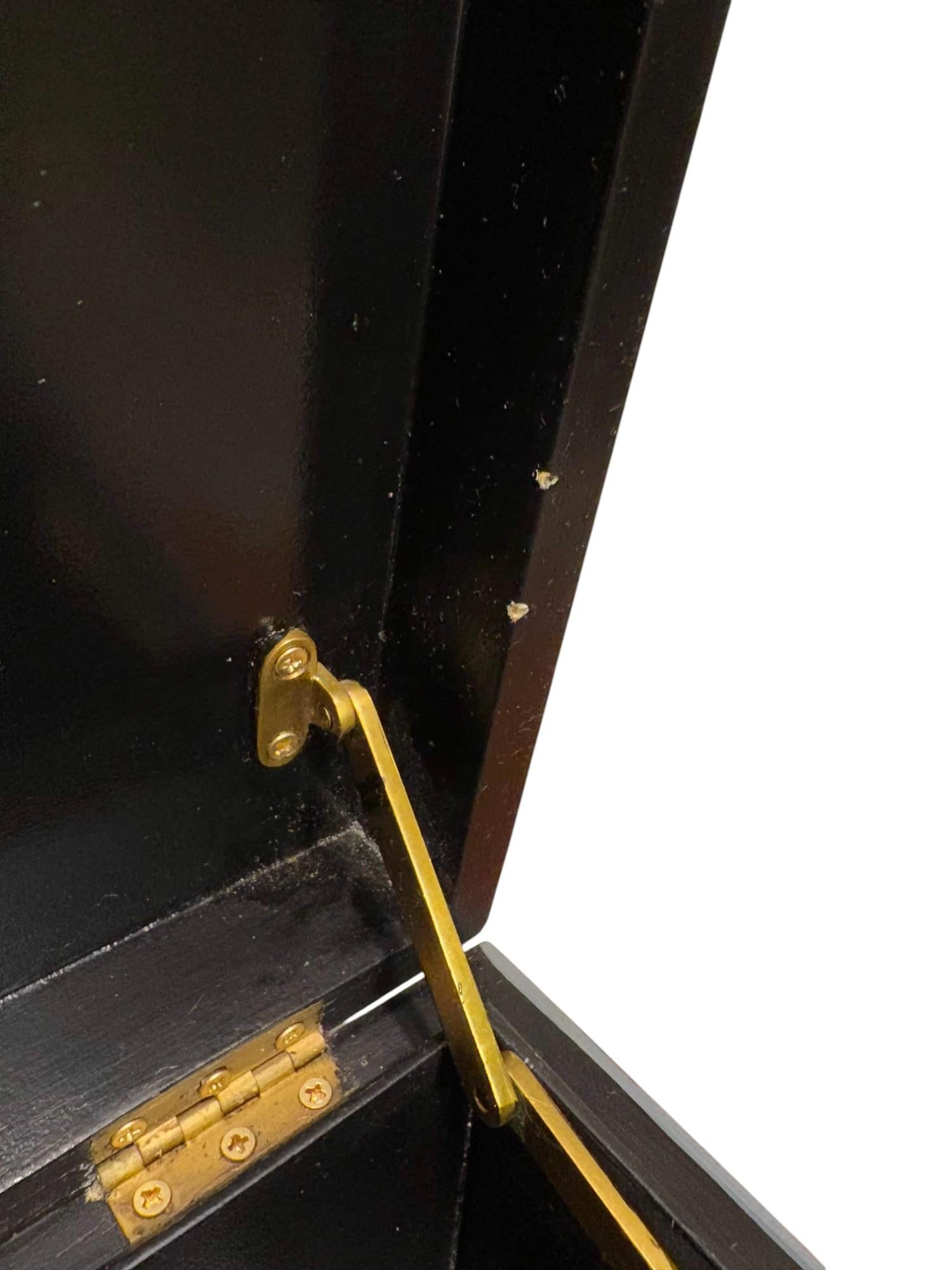 Maitland Smith Lacquered Storage Trunk With Piranesi Print - 12