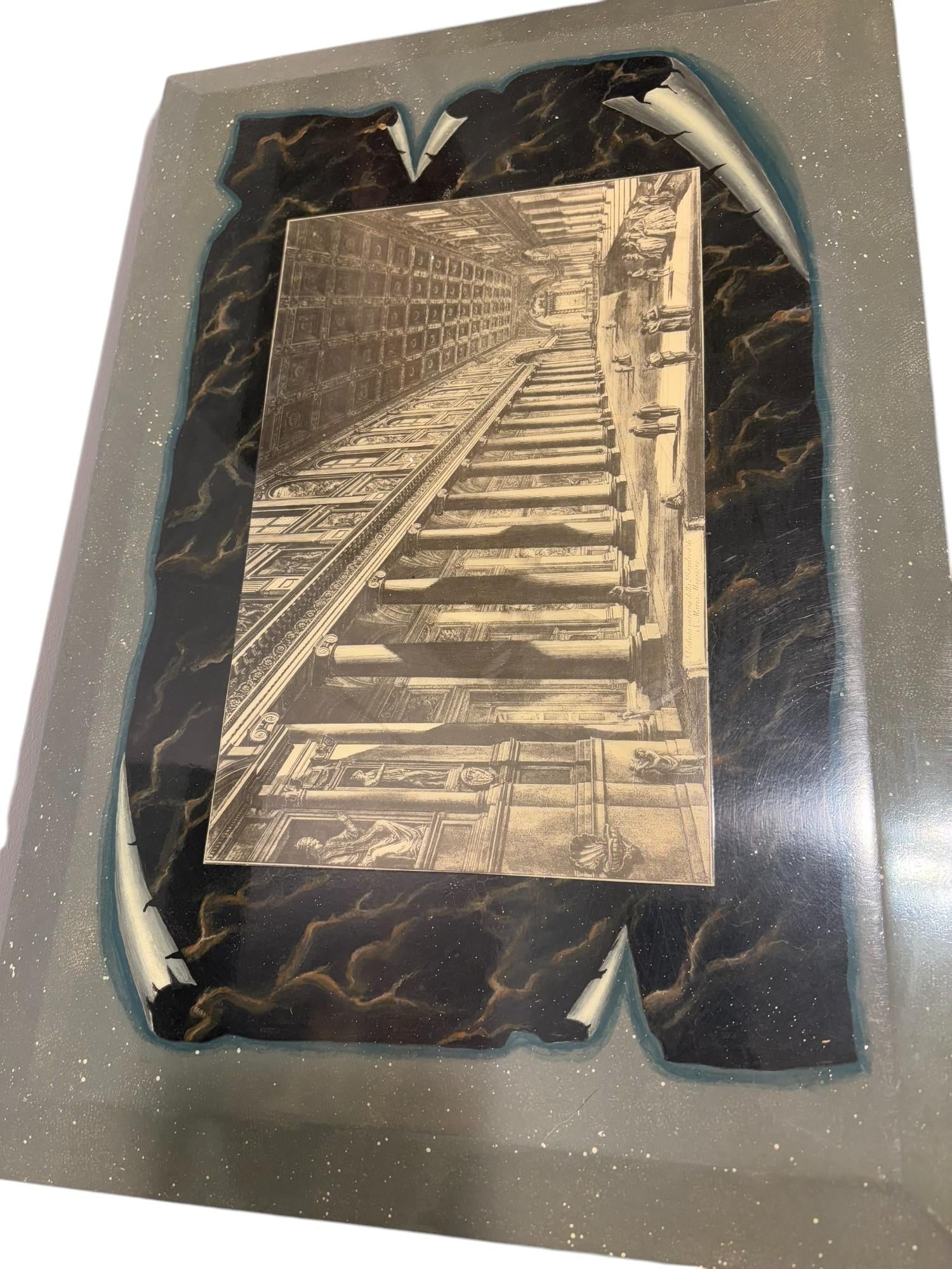 Maitland Smith Lacquered Storage Trunk With Piranesi Print - 5