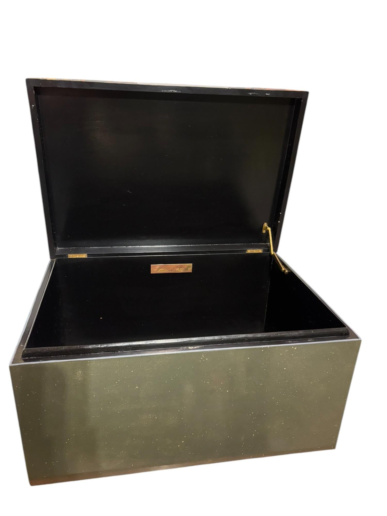 Maitland Smith Lacquered Storage Trunk With Piranesi Print - 6