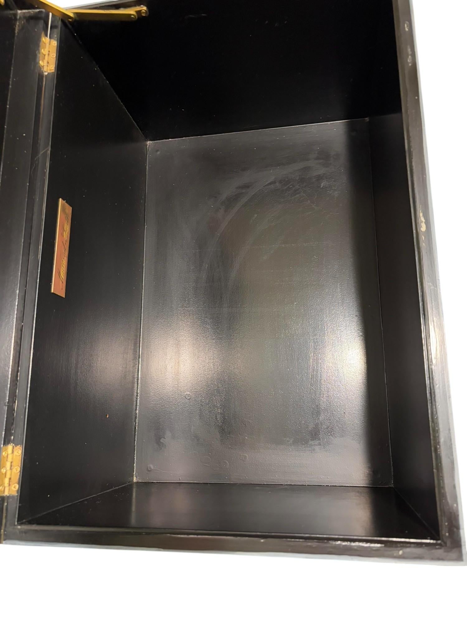 Maitland Smith Lacquered Storage Trunk With Piranesi Print - 7