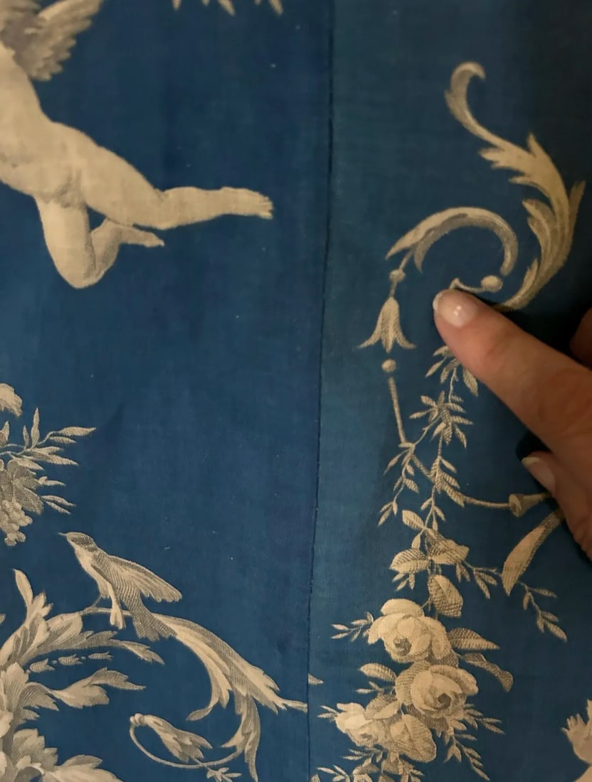 Antique French Toile Fabric - 5