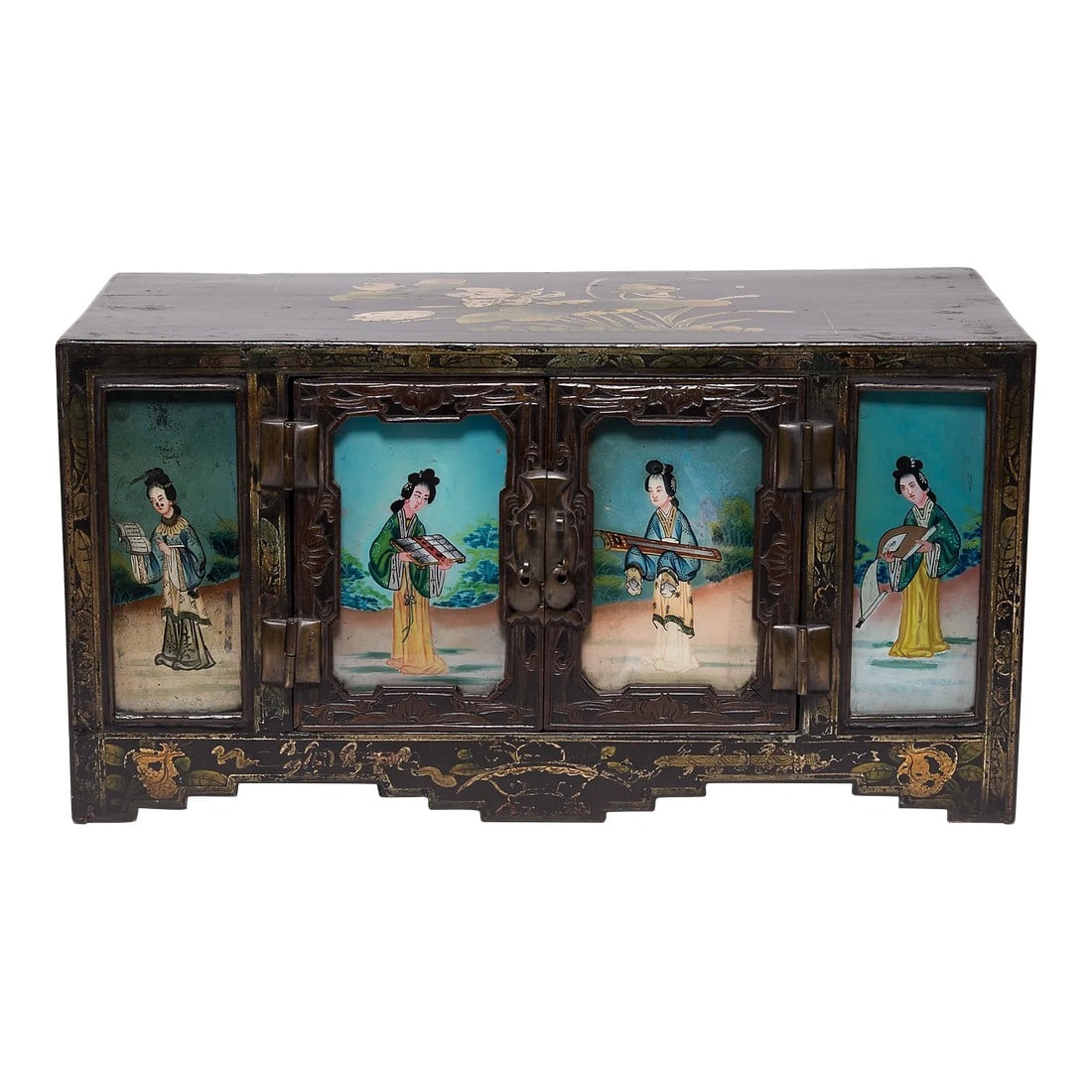 19th Century Chinese Reverse Glass Treasure Chest (1 of 7)