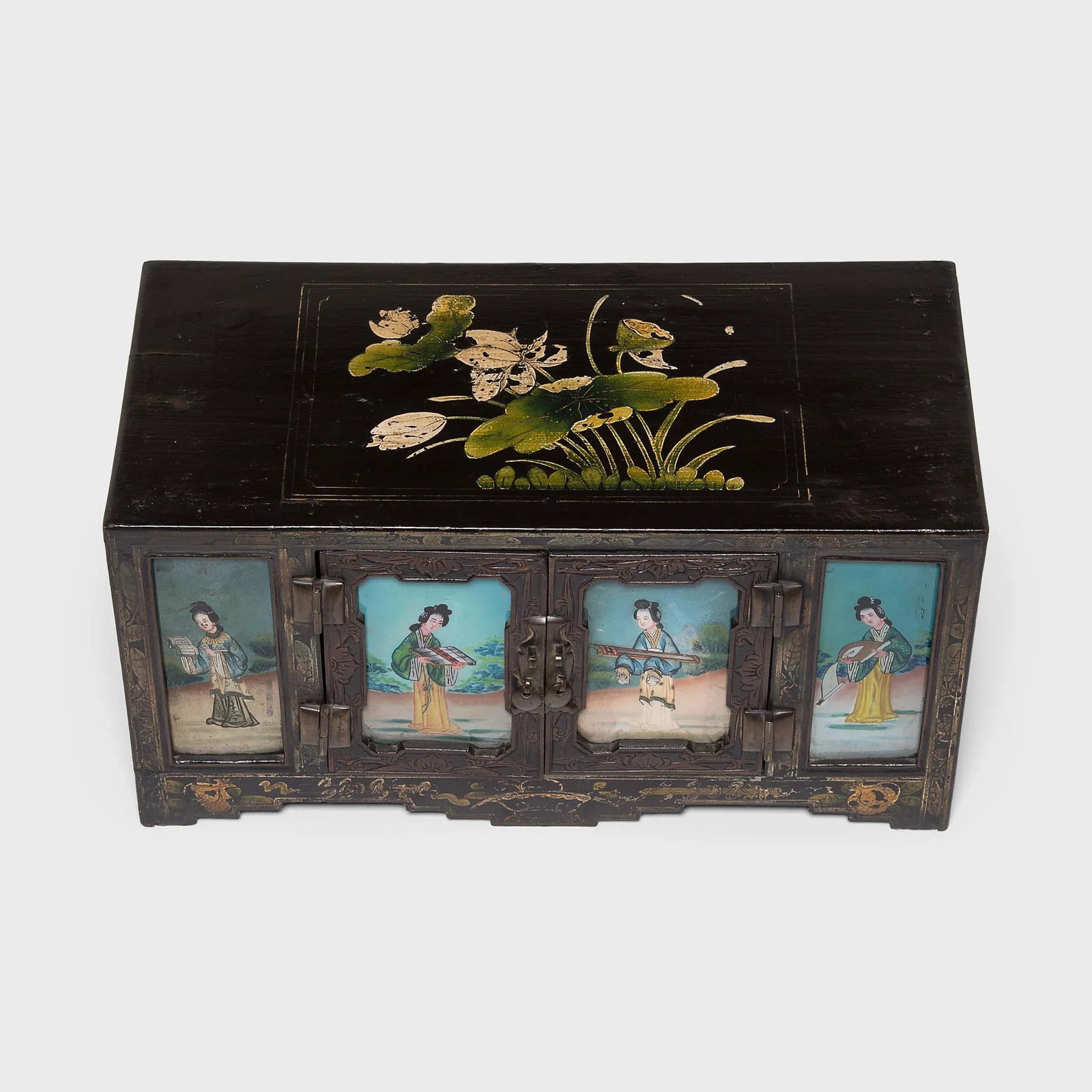 19th Century Chinese Reverse Glass Treasure Chest - 4