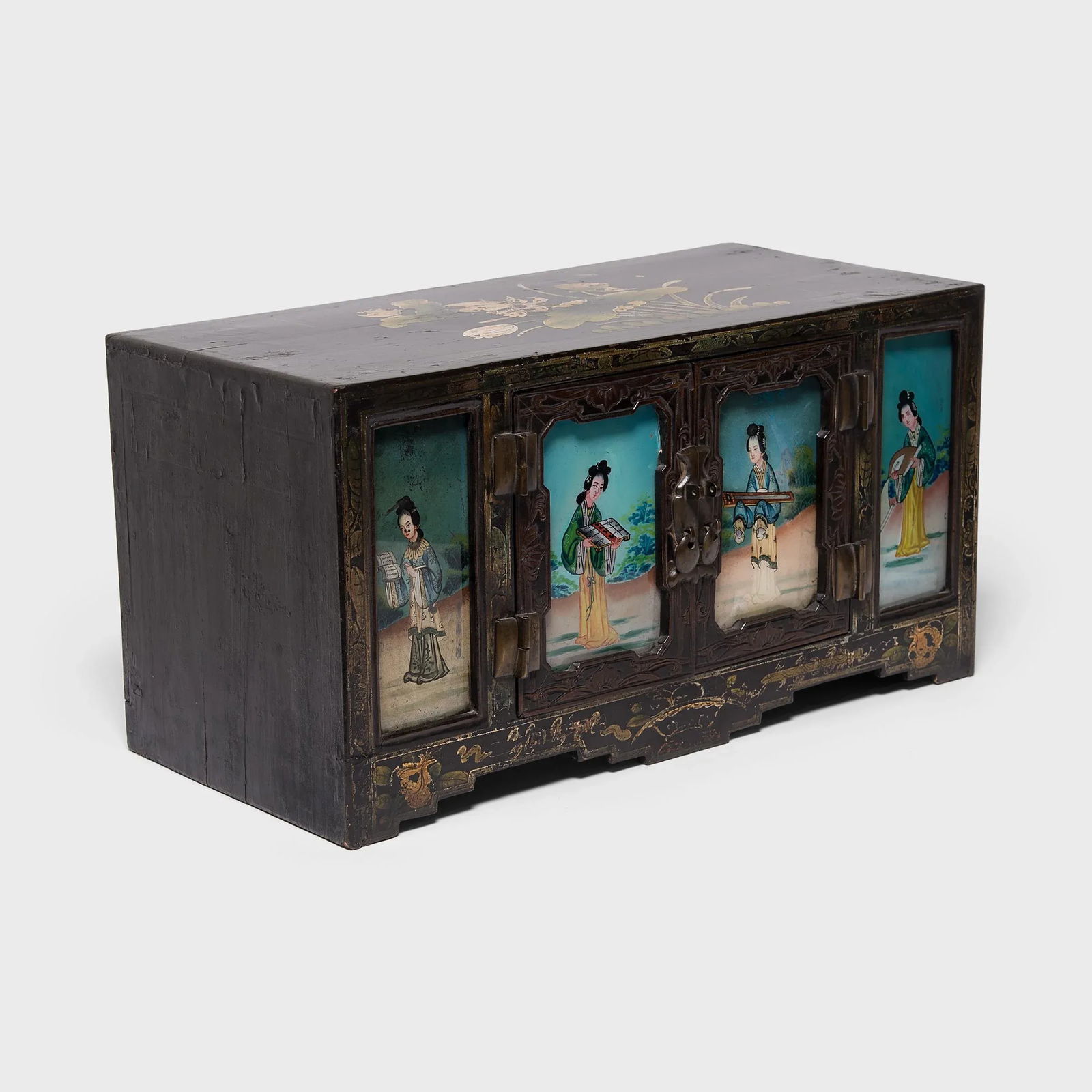 19th Century Chinese Reverse Glass Treasure Chest - 5