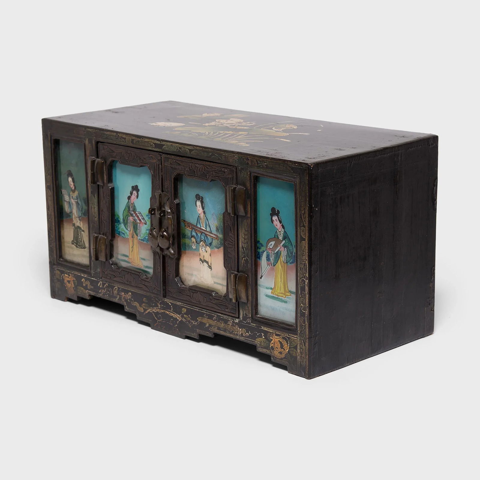 19th Century Chinese Reverse Glass Treasure Chest - 7