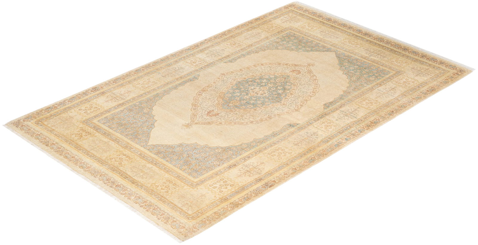 Mogul, One-of-a-Kind Hand-Knotted Area Rug - Ivory, 4' 1" x 6' 4" - 8