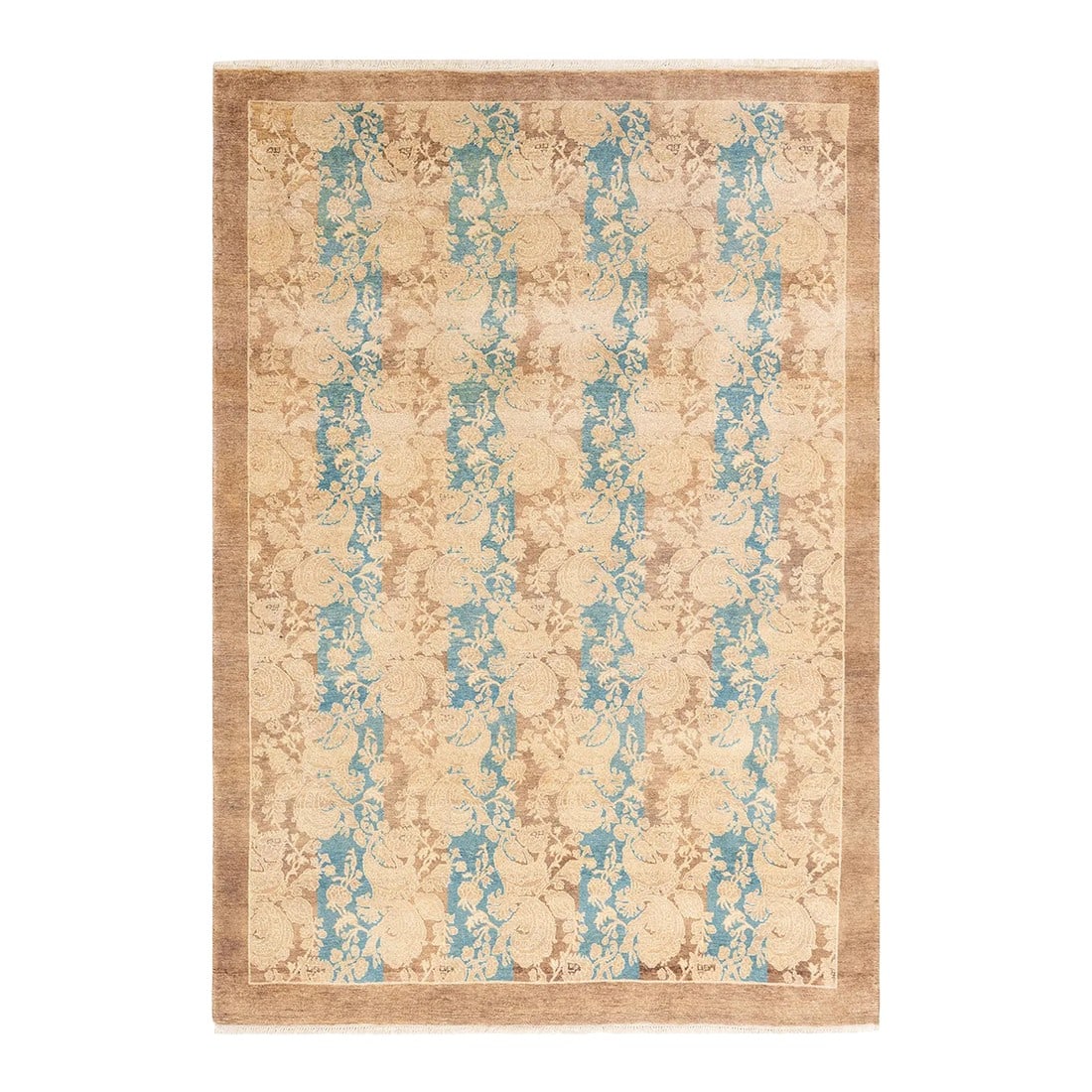 Mogul, One-of-a-Kind Hand-Knotted Area Rug - Brown, 4' 2" x 5' 10": With understated palettes and allover designs, the rugs in the Mogul Collection will bring timeless sophistication to any room. Influenced by a spectrum of Turkish, Indian, and Persian designs, the