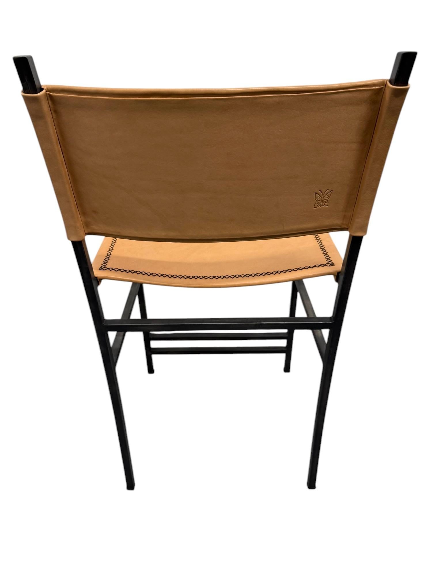 Sol & Luna Tan Leather and Iron Counter Stool - 6