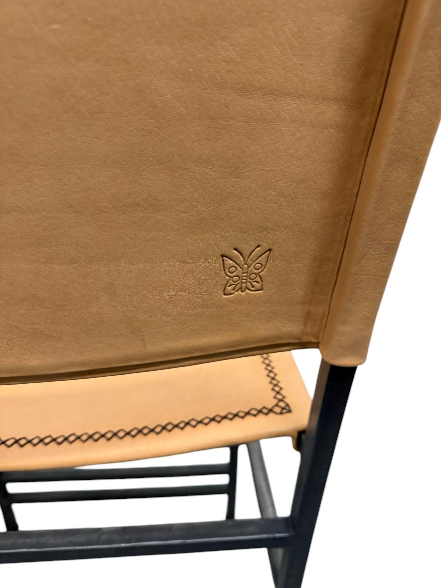 Sol & Luna Tan Leather and Iron Counter Stool - 7