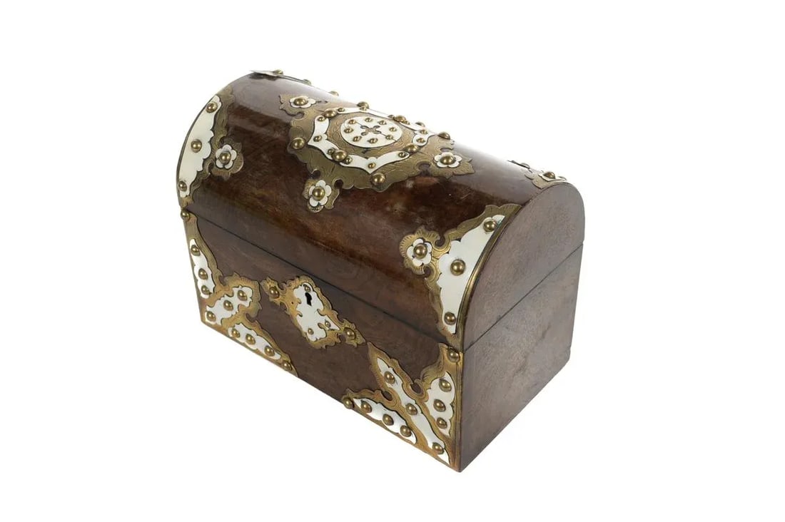 19th C. English Domed Walnut Document Box - 2