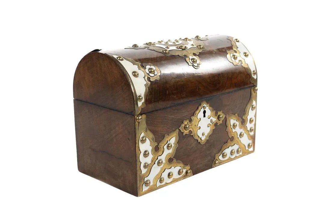 19th C. English Domed Walnut Document Box - 6