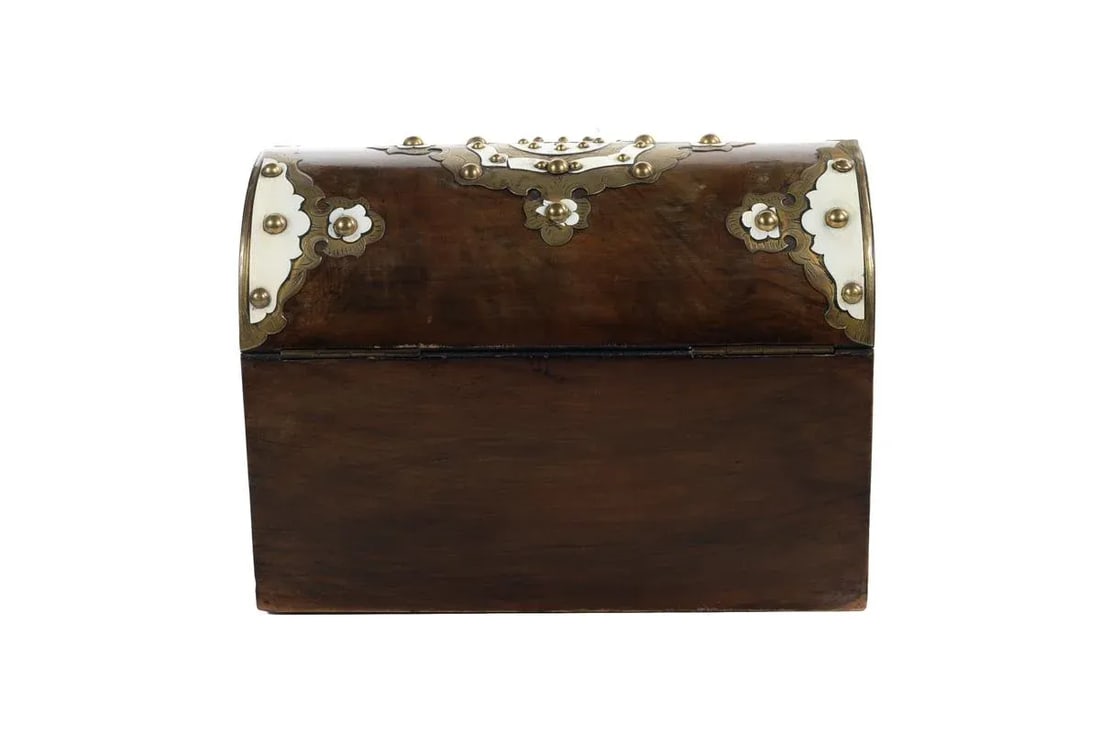 19th C. English Domed Walnut Document Box - 8