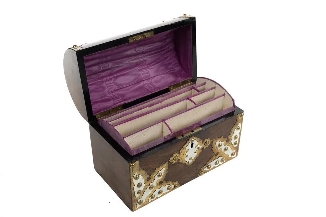 19th C. English Domed Walnut Document Box - 9