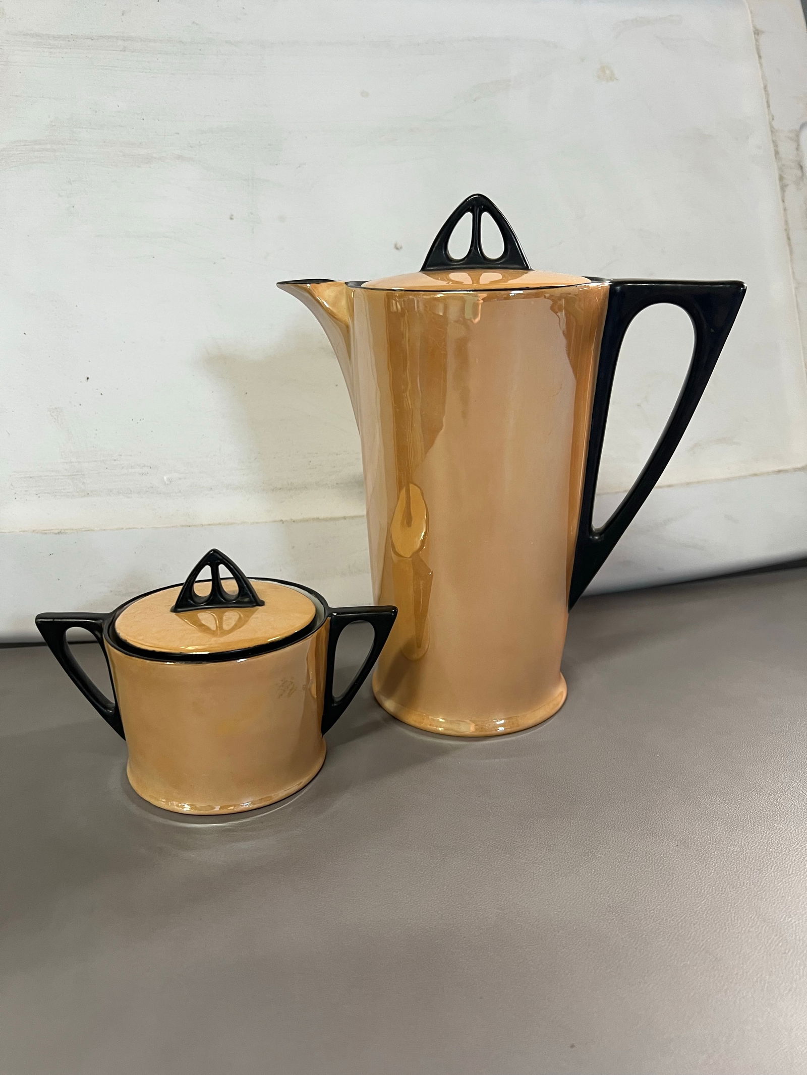 Vintage Art Deco Peach Irridescent Lusterwear Dishes - 32 Pieces - 3