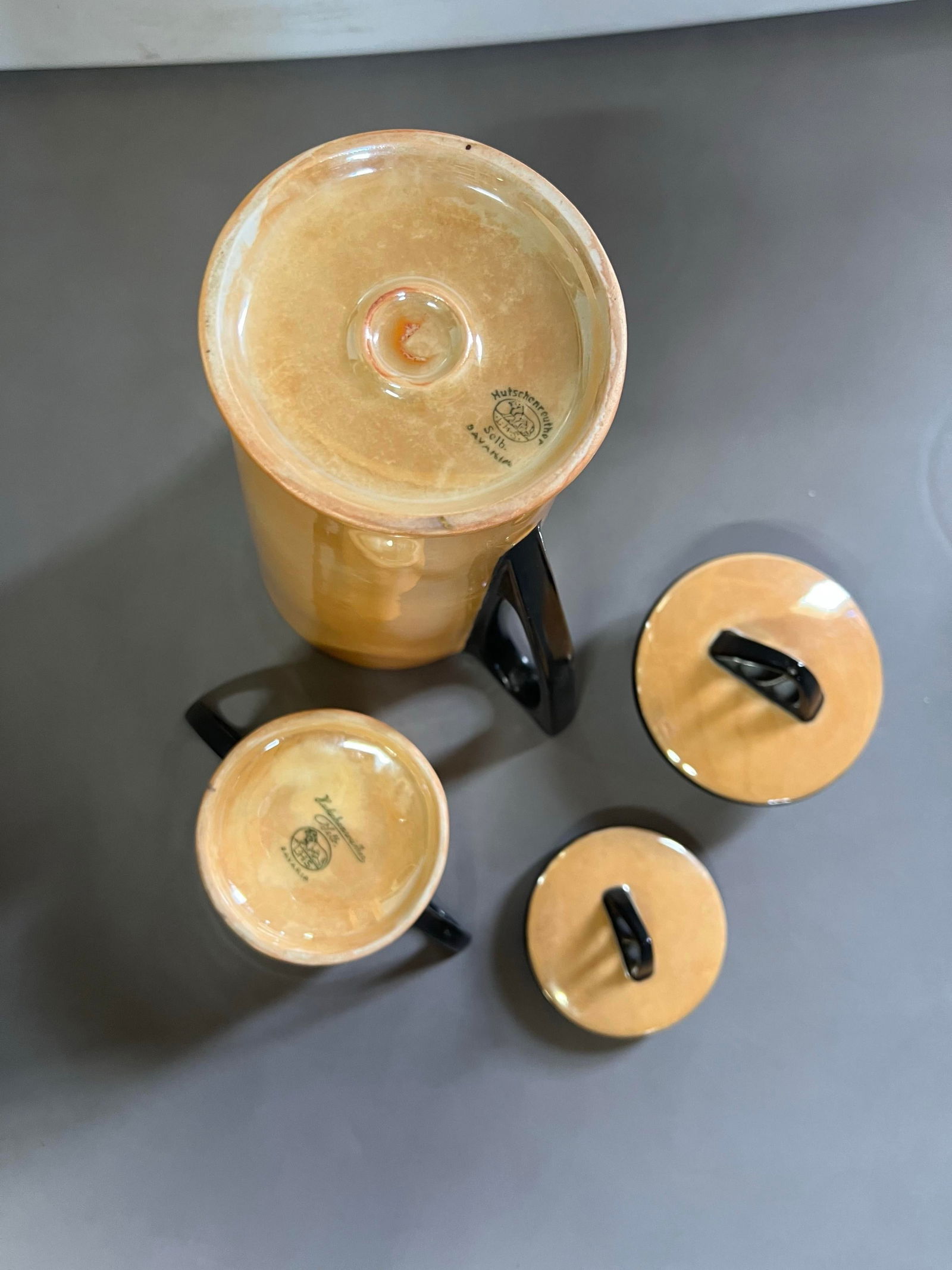 Vintage Art Deco Peach Irridescent Lusterwear Dishes - 32 Pieces - 6