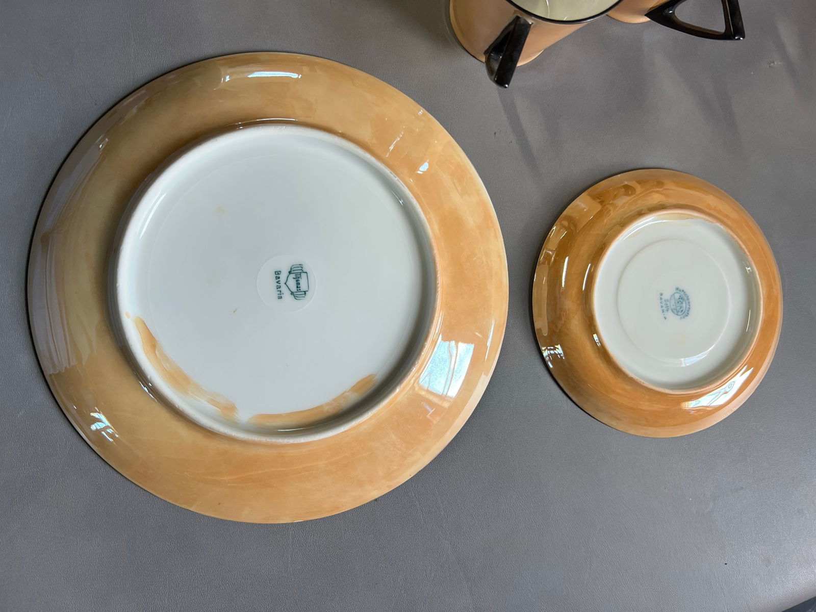 Vintage Art Deco Peach Irridescent Lusterwear Dishes - 32 Pieces - 7