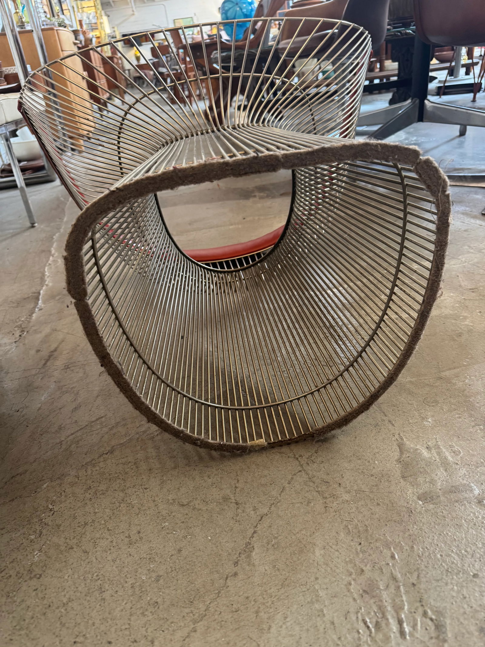 Warren Platner for Knoll Chrome Wire and Leather Occasional Chair - 6