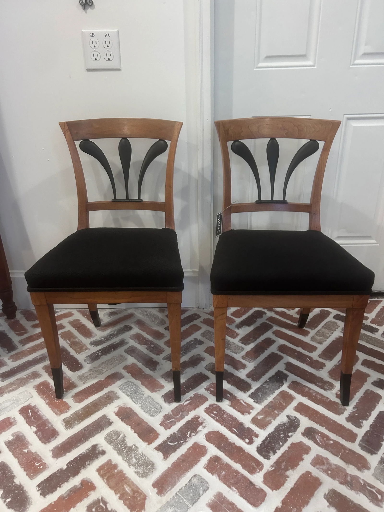 Antique Biedermeier Style Side Chairs, a Pair - 10