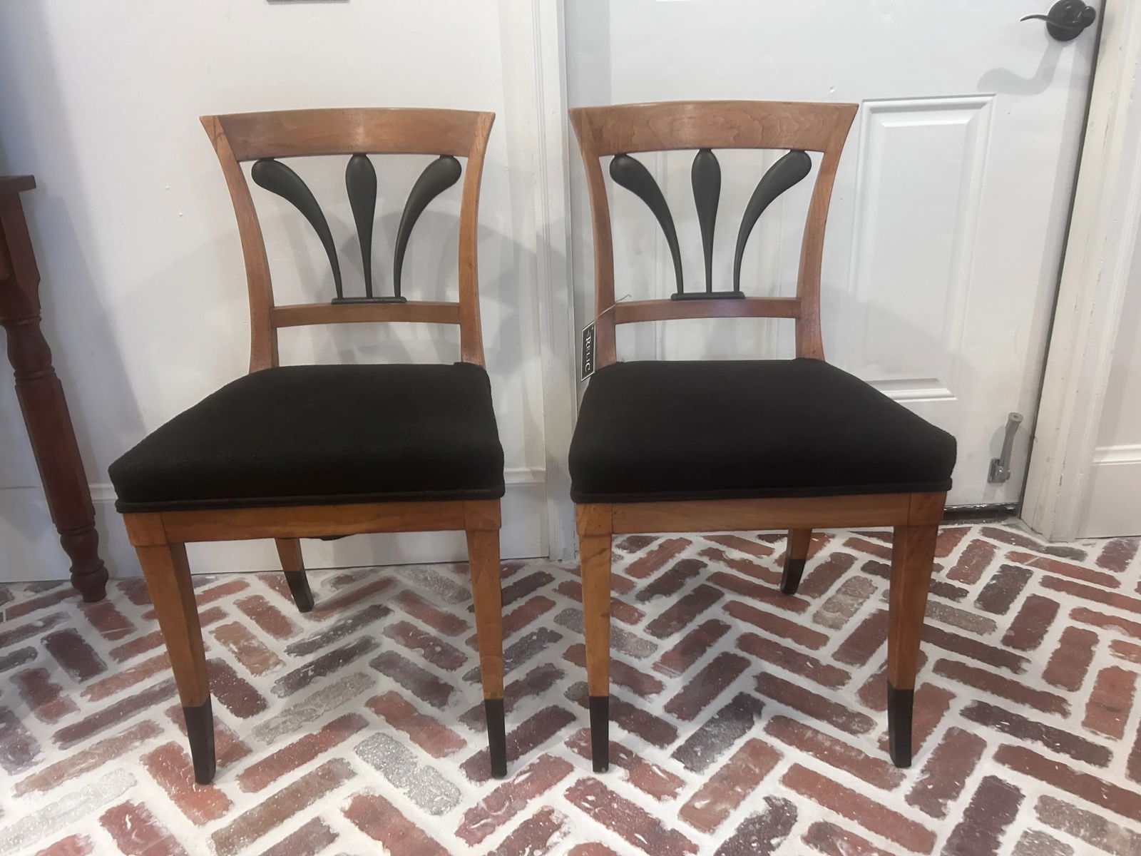 Antique Biedermeier Style Side Chairs, a Pair - 12