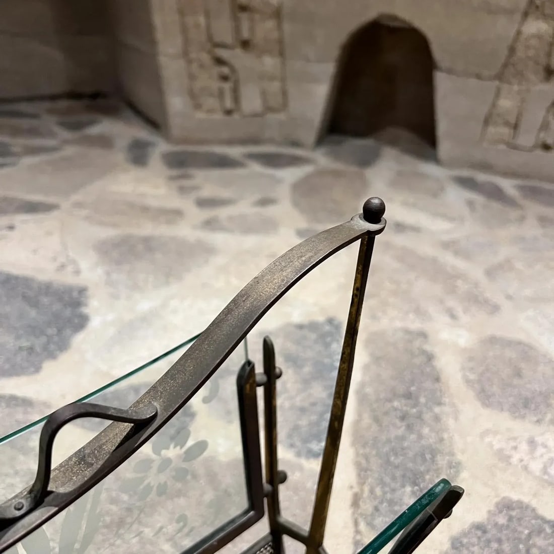 1950s Fontana Arte Magazine Rack Venetian Flower Art Glass Italy - 2