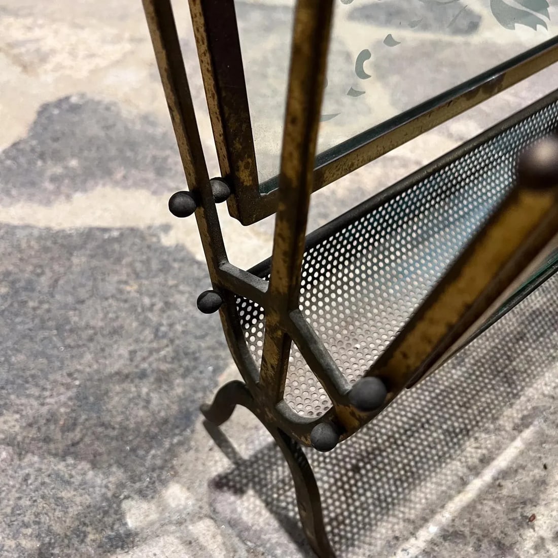 1950s Fontana Arte Magazine Rack Venetian Flower Art Glass Italy - 8