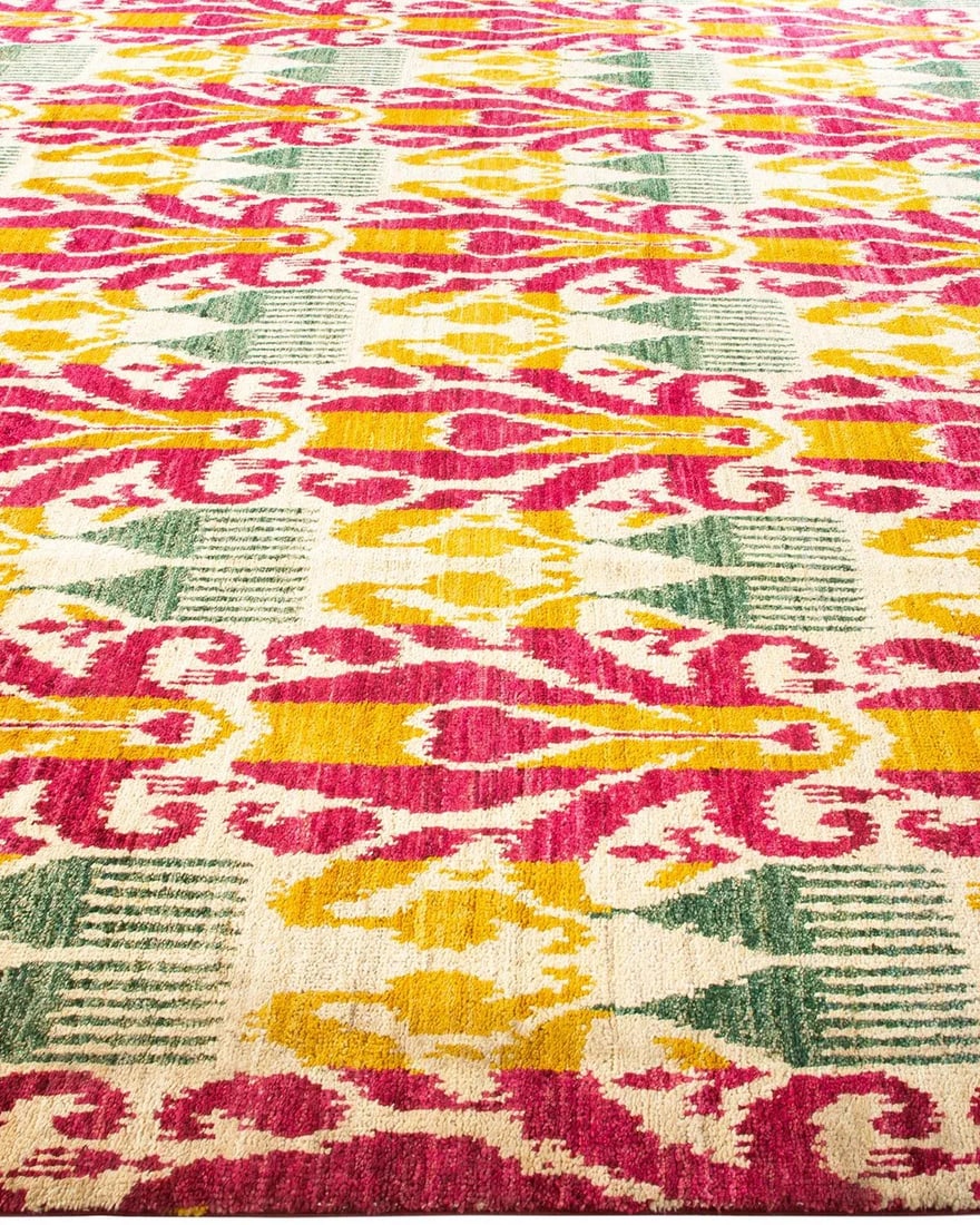 Modern Hand-Knotted Area Rug - Ivory, 9' 10" x 14' 5" - 4