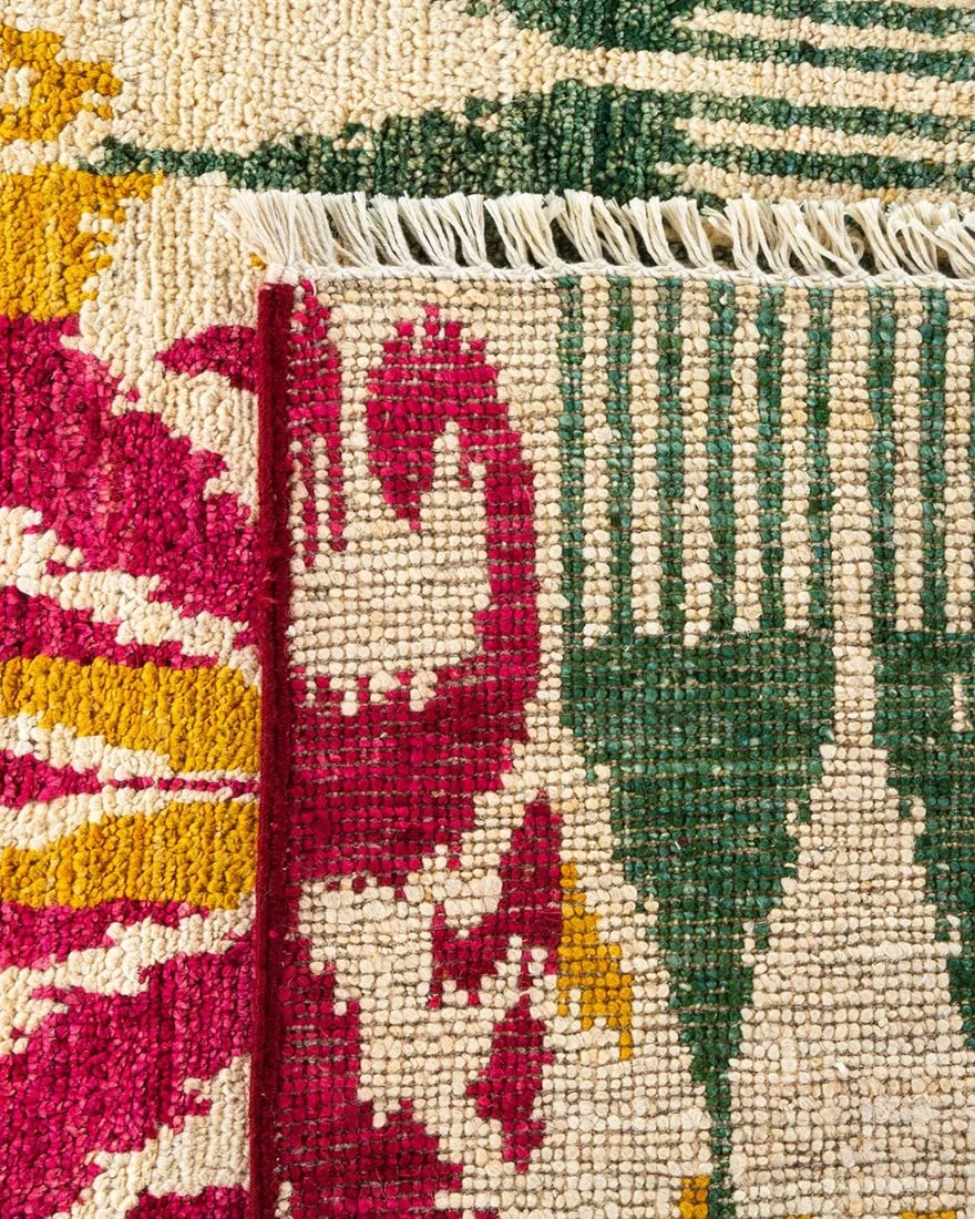 Modern Hand-Knotted Area Rug - Ivory, 9' 10" x 14' 5" - 5