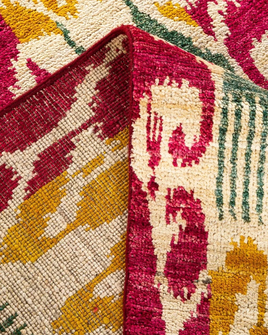 Modern Hand-Knotted Area Rug - Ivory, 9' 10" x 14' 5" - 6