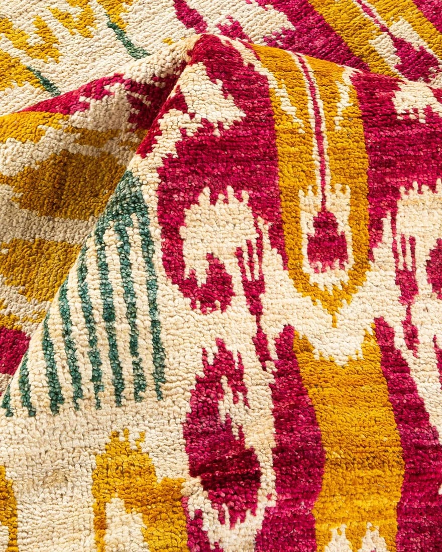 Modern Hand-Knotted Area Rug - Ivory, 9' 10" x 14' 5" - 7