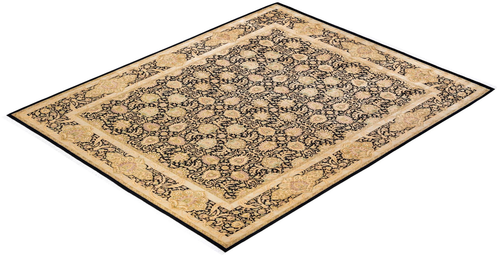 Mogul Hand-Knotted Area Rug - Black , 8' 1" x 10' 0" - 8