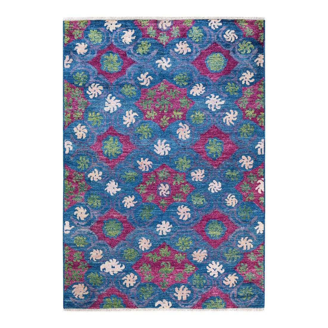 Modern Hand-Knotted Area Rug - Green, 6' 2" x 8' 7": Fresh, spirited, and above all, luxurious, the rugs of the Modern collection can invigorate a traditional room as gracefully as they can ground a more contemporary space. Regardless of their color