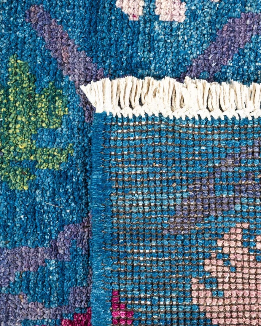 Modern Hand-Knotted Area Rug - Green, 6' 2" x 8' 7" - 5