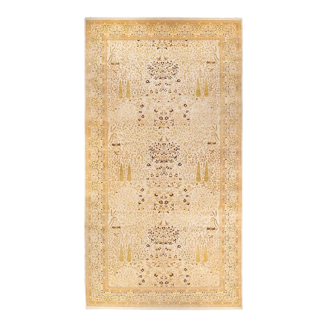 Mogul Hand-Knotted Area Rug - Ivory, 10' 0" x 19' 5": With understated palettes and allover designs, the rugs in the Mogul Collection will bring timeless sophistication to any room. Influenced by a spectrum of Turkish, Indian, and Persian designs, the