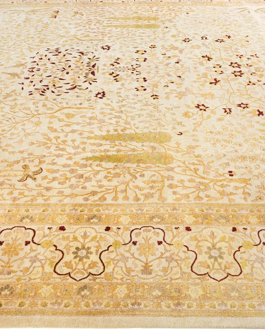 Mogul Hand-Knotted Area Rug - Ivory, 10' 0" x 19' 5" - 4